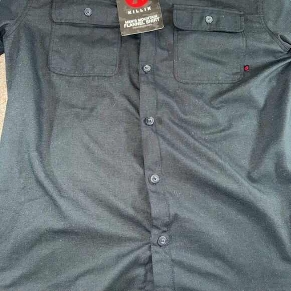 Killik Button Up Shirt Mens XXL Black Long Sleeve Flap Pockets Outdoor Hunting - Picture 8 of 15